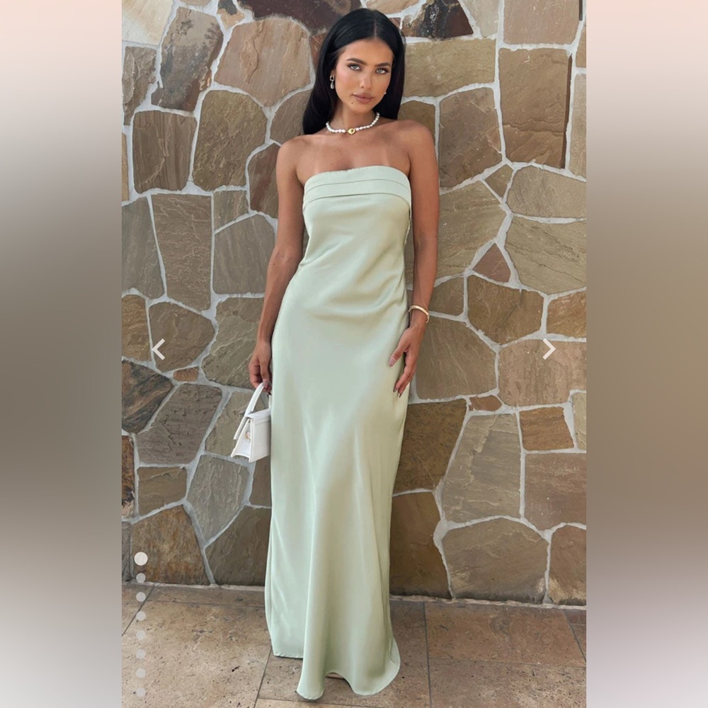Beginning boutique Maiah Sage green Maxi Dress